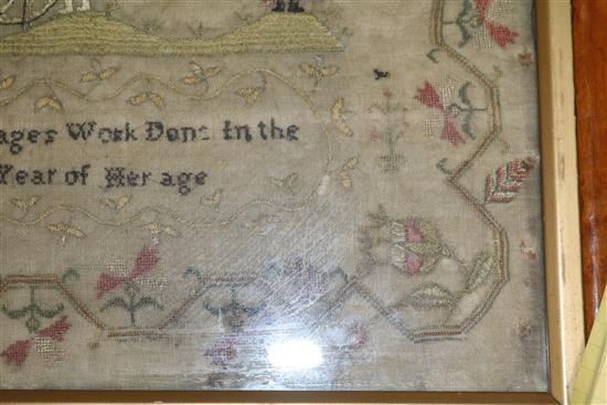 An early 19th century needlework sampler and a petit point tapestry sampler 39